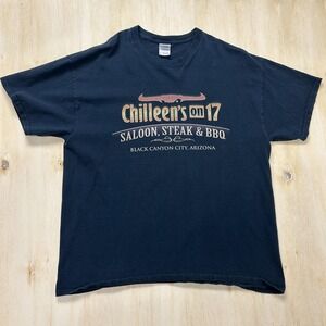 Chilleen's On 17 Gildan Shirt Mens XL Black Saloon Steak BBQ Arizona Tee T-Shirt